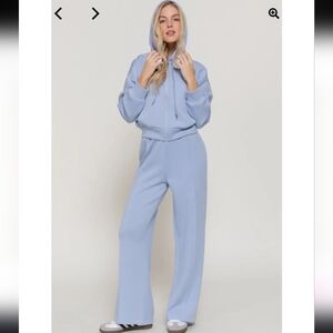 Active USA Scuba Like Soft Blue Wide Leg Jumpsuit Boutique